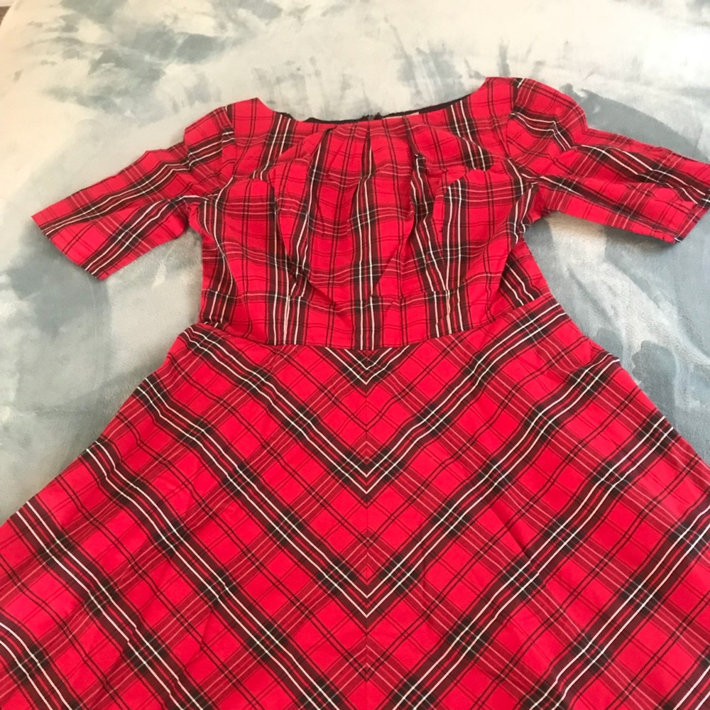 Red plaid dress